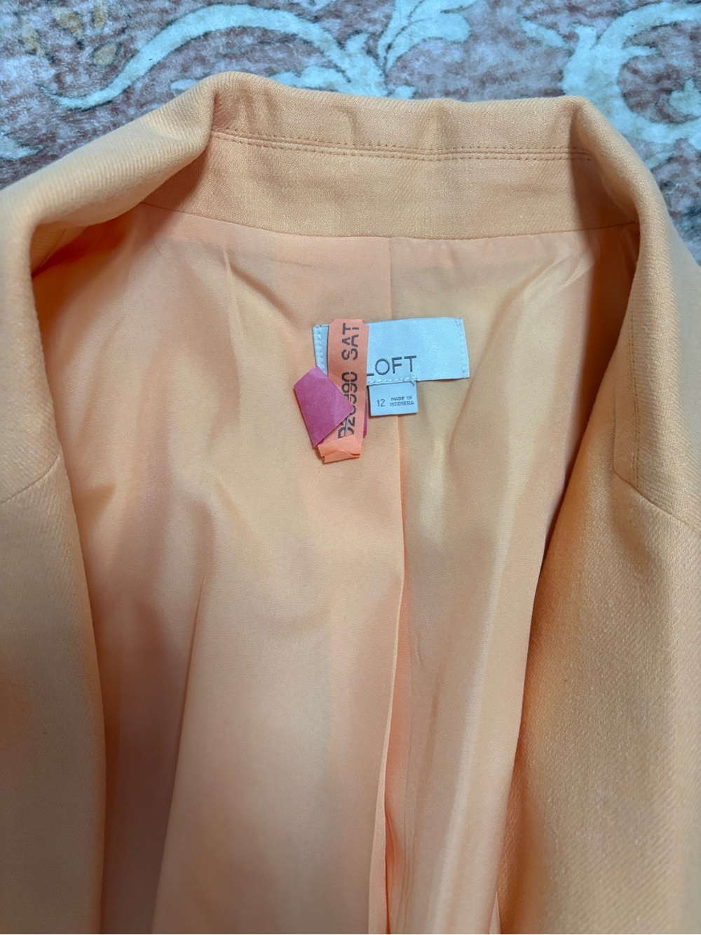 LOFT Single-Button Peach-Orange Blazer - Picture 3 of 4